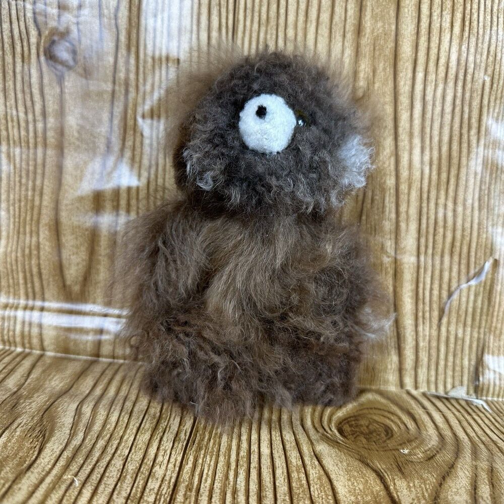 Handmade Alpaca Fur Teddy Bear Plush brown Soft Natural Plush 6”